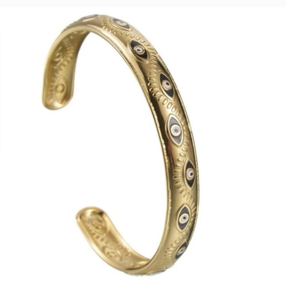 Evil Eye Gold Tone Bracelet